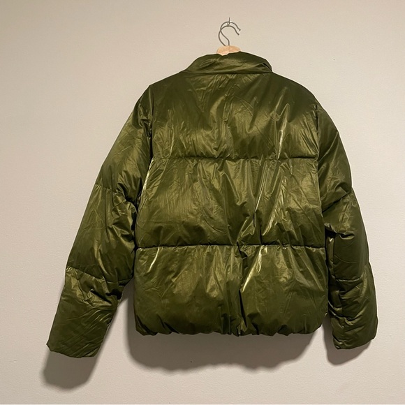 Free People Scotch & Soda Voyage Green Metallic Puffer, Size Large - Picture 4 of 6